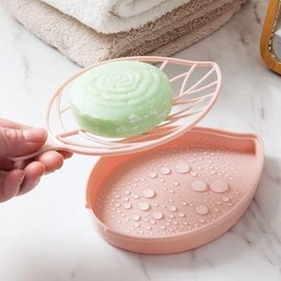 צלחת סבון דימדיים, מחזיק סבון מקלחת בצורת עלים עם מגש מתנקז, צלחת סבון אופנתית למטבח מקלחת