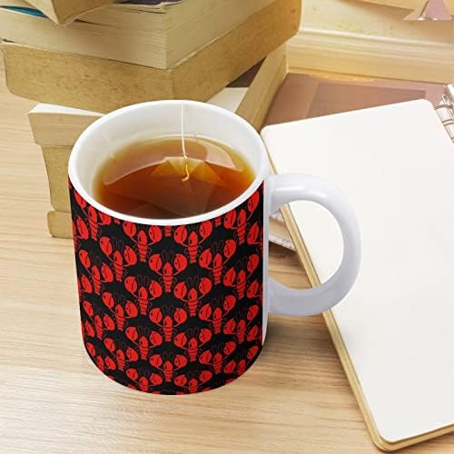 לובסטרים אדום סרטנים הדפסת ספל קפה כוס קרמיקה תה כוס מצחיק מתנה עבור משרד בית נשים גברים 11 עוז