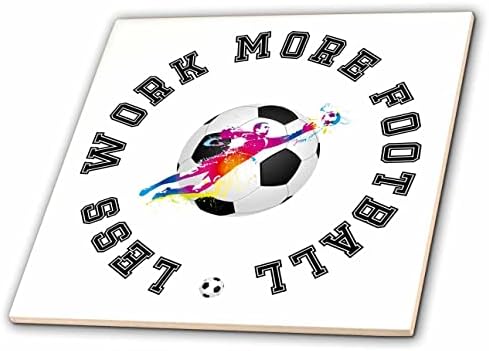 3רוז כדורגל-כדורגל-פחות עבודה יותר כדורגל. מתנה עבור אוהדי כדורגל-אריחים