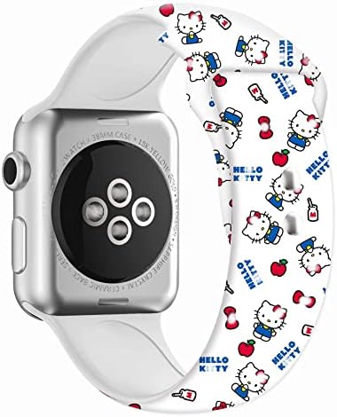 להקת חתולים מצוירת תואמת ל- Apple Watch 38 ממ 40 ממ 41 ממ, סיליקון רך חמוד להקות רצועה ללא דמיון לסדרה