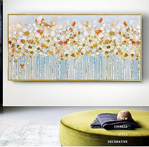 סטודיו Wunm CE צבעוני תמונות תליית פרחים צבועים ביד ציור שמן מופשט על תמונות אמנות קיר בד לספה סלון עיצוב בית,