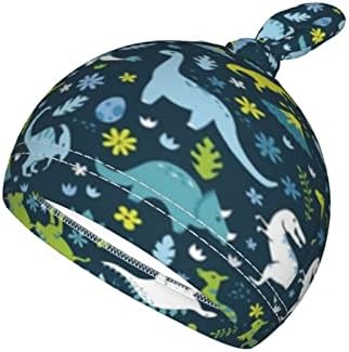 דינוזאור של קוואאי בביצוע כובע שמיכה של תינוק כחול וירוק.