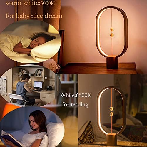 מתנה למנורת איזון HENG - מנורת שולחן ליד המיטה עם דימר מגע, Lamparas de Equibibrio 6 בהירות ברמה