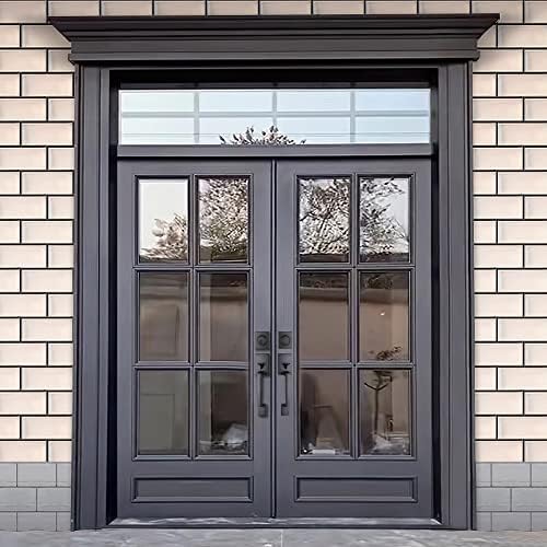 ניובנג דלת כפולה קדמית מסורתית בסגנון מסורתי כניסה דלת כניסה עם ידית מנוף בשחור מט ,, MDHST2010DB-SET-BR-TMC
