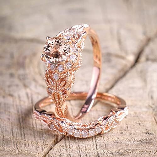 2023 טבעת יהלום זהב ורוד סט לנשים טבעת אירוסין מתנות מתנות טבעת מזדמנת