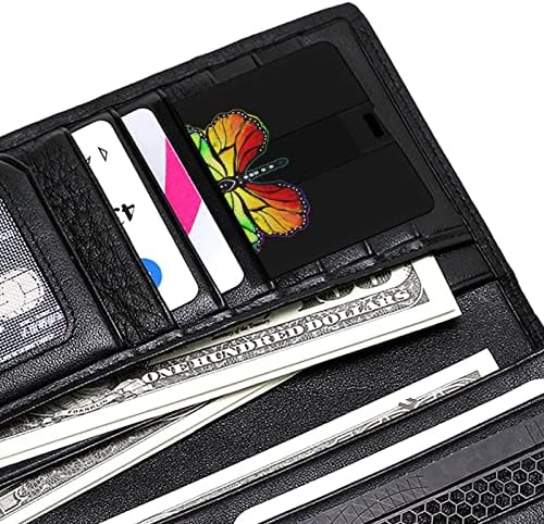 כרטיס אשראי פרפר מונרך צבעוני USB פלאש פלאש מזיכרון מותאם אישית מקל אחסון מפתח כונן 32 גרם