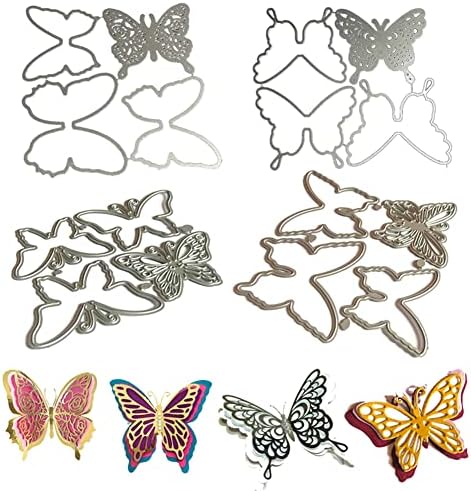Ztexkee Butterfly Metal Die Cuts, קישוט תלת מימד חיתוך מתים שבלונות חתוכות לריכוז DIY אלבום תמונות