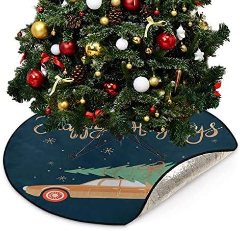 עץ רטרו רטרו חג המולד חג המולד חג המולד עץ מחצלת חצאית אטומה למים, מחצלת עמדת עץ שנה טובה לכל האירועים