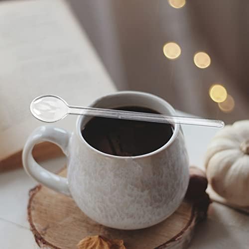 Ipetboom Bar קפה מערבבים ידית כף קפה, 6 יחידות זכוכית מערבבים כפיות תה כפית לערבוב תה תה כפיות ערבוב מוט כף קפה