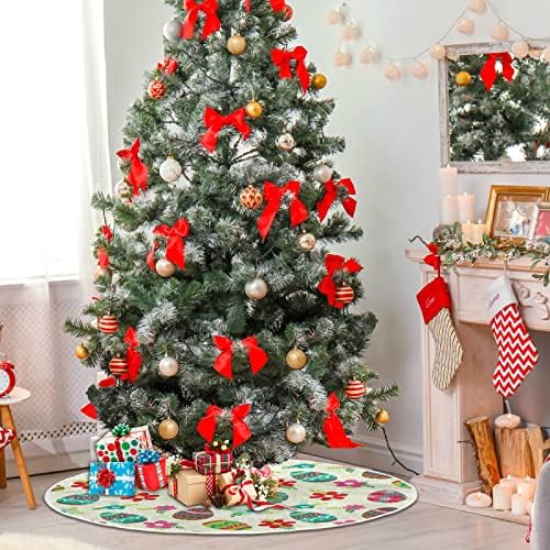 קישוט חצאית עץ חג המולד של Alaza, קישוט חצאית מיני עץ מיני קטן 35.4 אינץ 'עם ביצי פסחא לקישוטים למסיבות בית חג