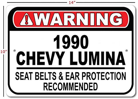 1990 90 חגורת בטיחות שברולט לומינה מומלצת שלט רכב מהיר, שלט מוסך מתכת, עיצוב קיר, שלט מכונית GM - 10x14 אינץ