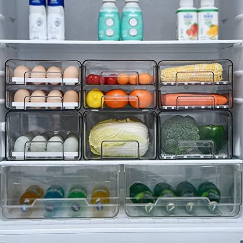 2 יחידות מיכל מזון הניתן לגיבוב מגירת פירות למקרר תיבת אחסון ירקות