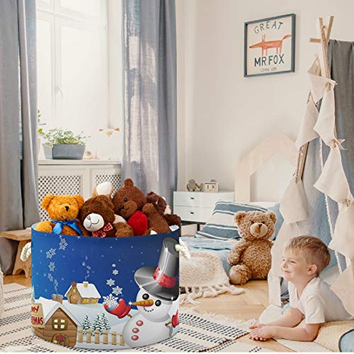 סל אחסון Visesunny סל חג מולד שלג משתלת סל בגדי סלסלים צעצועים מארגן אחסון צעצועים קופסת תיבת