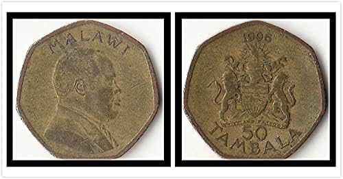 אפריקה מארה אפריקה מלאווי 50 מטבע טנלה 1996-2000 מהדורה אוסף מתנות מטבעות זרים 50 מטבע טבלה 1986-94