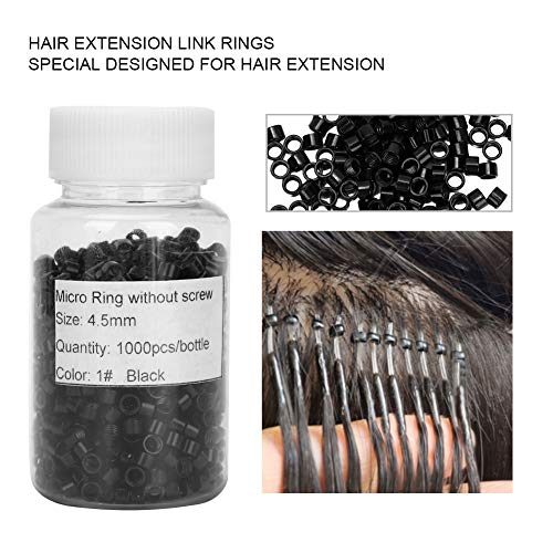 הארכת שיער טבעת, 1000 יחידות אלומיניום מיקרו קישורים טבעות חרוזים בורג קטן נוח מיקרו קישורים שיער