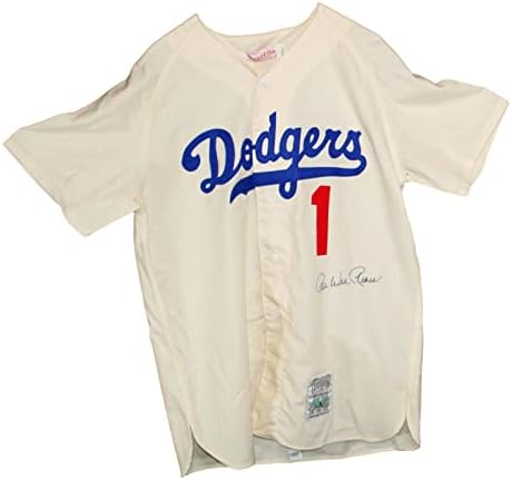 Pee Wee Reese חתמה על אותנטי מיטשל ונס ברוקלין דודג'רס ג'רזי PSA/DNA - גופיות MLB עם חתימה