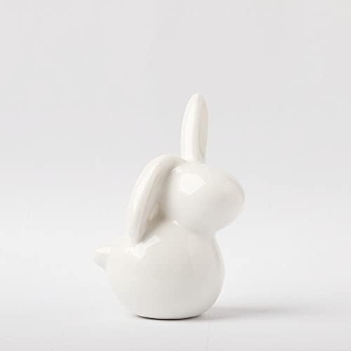 ארנב ארנב קרמי ארנב ארנב ארנב ארנב פסלוני חג המולד ארנב, עיצוב בית אמנות מודרני, סט של 2 עיצוב ארנב, ארנבי ארנב