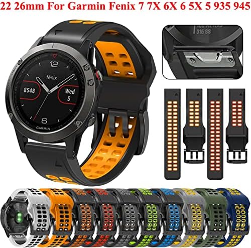 IRJFP 22 26 ממ רצועת Watchband עבור Garmin Fenix ​​7 fenix 6 5 5plus 935 945 סיליקון EasyFit Fands