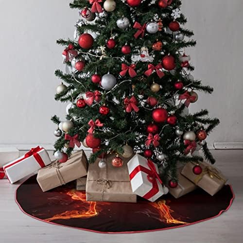 גיטריסט - סדרת חצאית עץ חג המולד לוהטת אדומה קטיפה רכה מכוסה למסיבת חג המולד קישוטים חגיגיים מקורה בחוץ