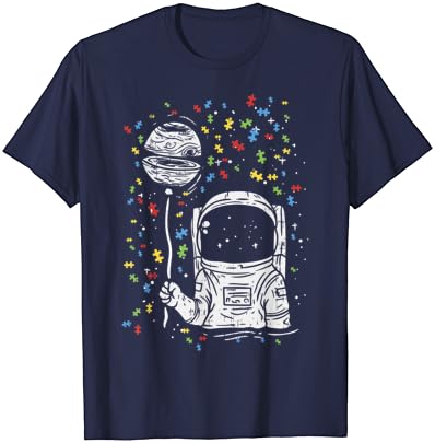 אסטרונאוט בלון חולצה אוטיזם מודעות חלל ילדים ילד מתנה חולצה