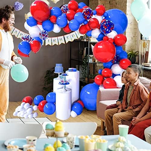 144 יחידות ערכת זר בלון לבן כחול אדום למקלחת לתינוק חתונה מקלחת כלות קישוט למסיבת יום הולדת