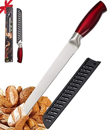 מטבח סכין סט קילוף סכין, 8 משונן לחם סכין יפה אדום סכין עם נדן