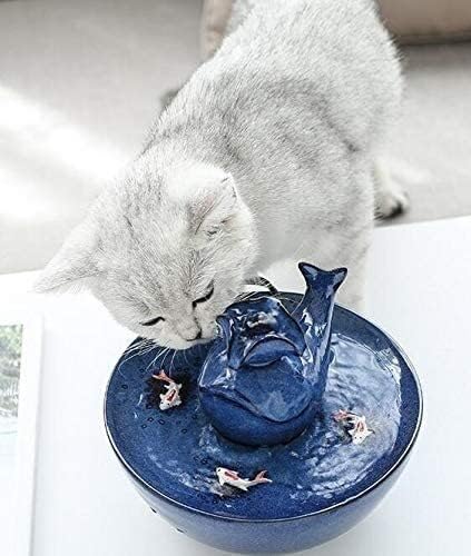 אלינה לחיות מחמד מתקן מים אוטומטי שתיית מזרקות לחתולים, קרמיקה לחיות מחמד מים מזרקת עם שקט משאבת עבור