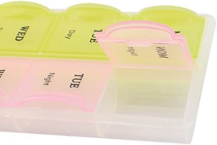 AEXIT פלסטיק 14 מארגני כלים משבצות תכשיטים רכיבים אלקטרוניים קופסא קופסאות כלים קופסאות צהוב ורוד