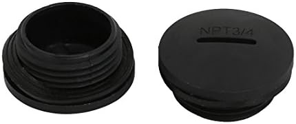 IIVVERR NPT3 / 4 ניילון ניילון כבל הברגה בלוטה בורג כיסוי כובע קצה שחור 10 יחידות (NPT3 / 4 כבל ניילון