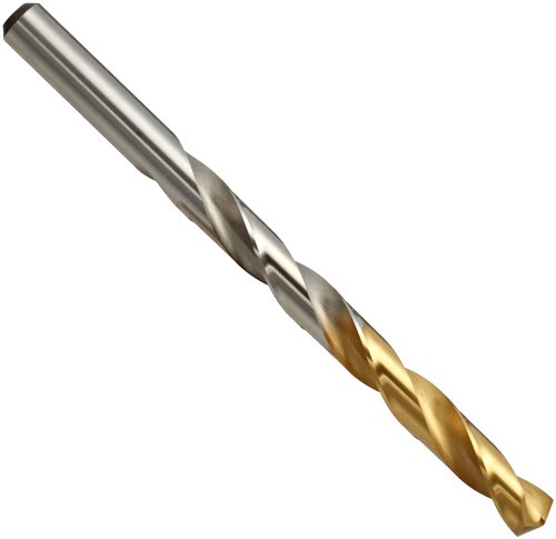 Yg-1 d2gp מהירות גבוהה פלדה זהב-p מקדח ג'ובבר, גימור פח, שוק ישר, ספירלה איטית, 135 מעלות, גודל R, אורך 43/128