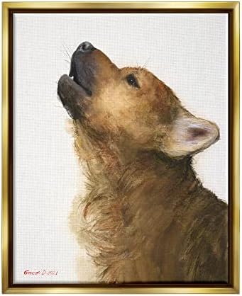 תעשיות סטופל מייללות דיוקן כלב חום פרטים מורכבים ציור, עיצוב מאת ג'ורג 'דיאצ'נקו