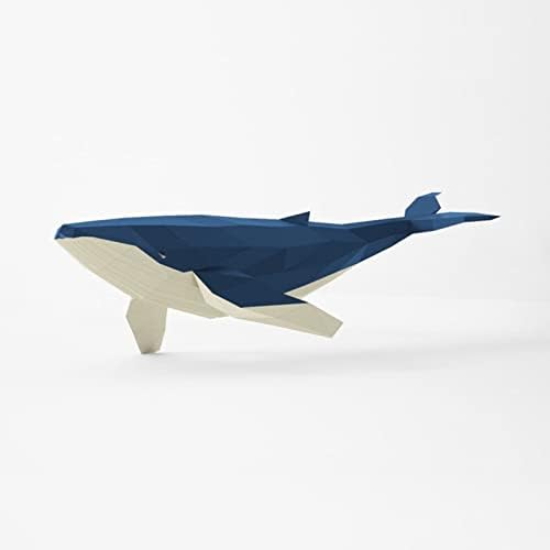 WLL-DP דוגמנות לווייתן כחול דגם נייר DIY גביע נייר גאומטרי גביע נייר יצירתי פסל 3D אוריגמי פאזל בית קישוט