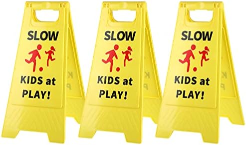 איטי ילדים לשחק סימן, ילדים לשחק בטיחות סימנים עם דו צדדי טקסט וגרפיקה עבור רחוב שכונות בתי ספר פרק