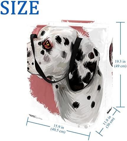 סל כביסה מתקפל בהדפס כלב מנומר דלמטי, סלי כביסה עמידים למים 60 ליטר אחסון צעצועי כביסה לחדר שינה