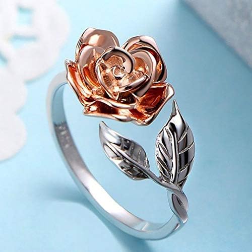 טבעות נישואין לנשים פרחי ורד מעורבות טבעת מתנה נשים אופנה פתוחה מתכווננת טבעת טבעות אצבעות טבעות הבטחה