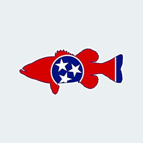 טנסי מדינת דגל בס מדבקת מדבקות עצמי דבק פא גרפיקס פה גדול ספורט דיג דגים
