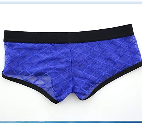 Andongnywell 5 חבילות גברים סקסי של רשת תחתונים בוקסר מכנסיים קצרים במותניים נמוכים גזעי שחייה מוחלטים