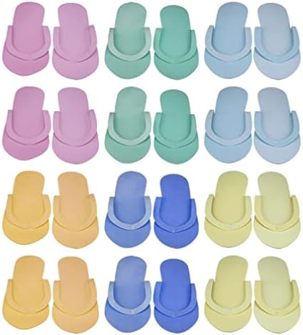 נעלי פדיקור חד פעמיות קצף אווה: 12 זוגות כפכפים חד פעמיים נוחים נגד החלקה נייד קל משקל קצף מקלחת