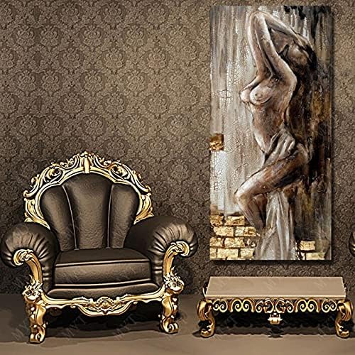 גדול גודל מודרני סקסי עירום ציורי צבוע ילדה דמות שמן ציור קיר אמנות לסלון חדר שינה משרד מסדרון