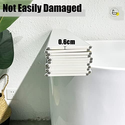 כיסוי אמבטיה PVC מתקפל רב-תפקודי, מעבה 0.6 סמ בידוד לבן מדף אמבטיה של לוח אבק לרוב אמבטיות בגודל סטנדרטי,