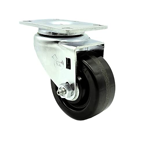 סט גלגלי צלחות עליון פנולי של 4 עם גלגלים שחורים בגודל 3 אינץ ' - כולל 2 מסתובב עם בלמי נעילה של POSI
