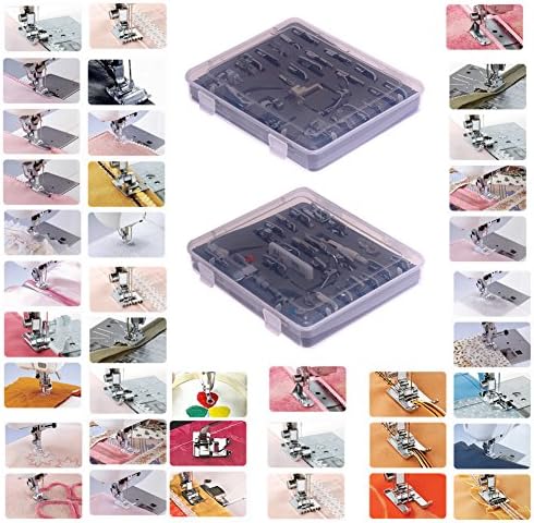 Yeqin מקצועי מקומי 52 יחידות תפירה כף רגל מכונת תפירה רגליים כפות רגליים לחיצה עם קופסת אחסון