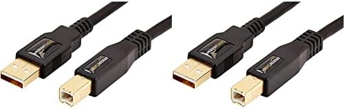 יסודות אמזון USB 2.0 כבל מדפסת - כבל A -MALE לחוט B -MALE - 10 רגל & USB 2.0 כבל מדפסת - A -MALE ל- B -MALE