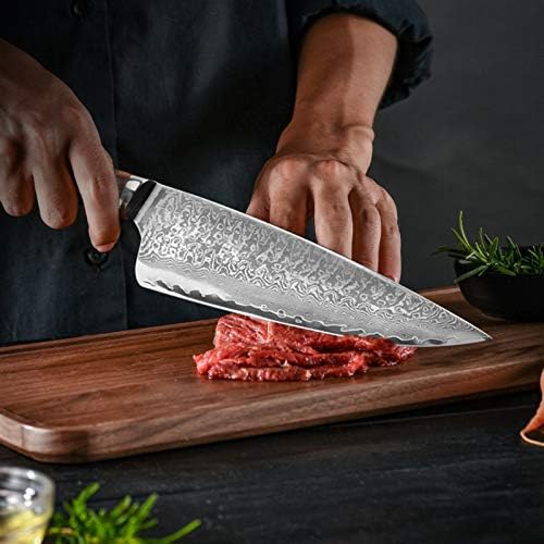 שף כלי עזר 8 אינץ 'מטבח 67 שכבה שף פלדה דמשק בישול יפני בשר בשר פרוסת שף סט מטבח ערכות חסימת מטבח