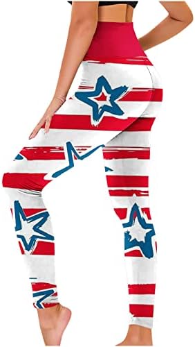 חותלות יוגה של נשים אופנה דגל אמריקאי הדפסת מותניים גבוהות תחתונות רץ ג'וג'ר ג'וג'ר ספורט מכנסיים