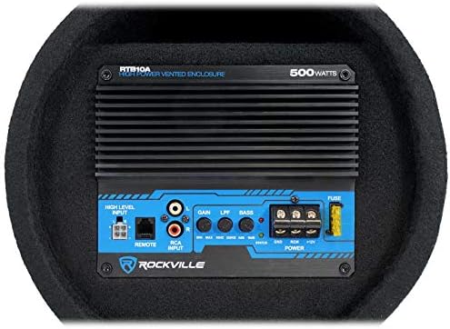 Rockville RTB80A 8 400 Watt Subwoofer Bass Tube + MP3 קלט, שחור