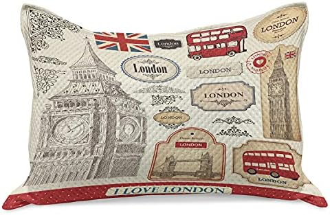 לונדון לונדון סרוג כרית כרית, מאפיינים בריטים קונבנציונליים מגדל אוטובוס אדום אדום ומגדל גשר, כיסוי