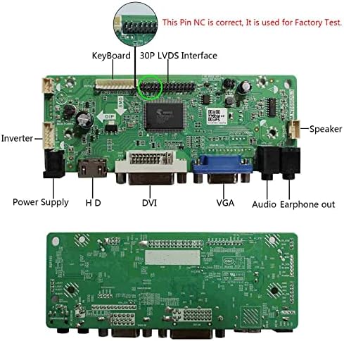 VSDISPLAY HD-MI DVI VGA AUDIO LCD Controller לוח למסך 16.7 אינץ '16.7 אינץ