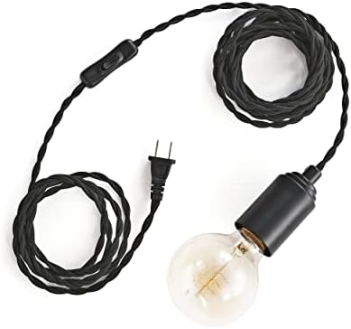 Brighttia - Spep Up Matte Black Plug -in Light Light Light - מנורת SWAG תלייה מינימליסטית מודרנית תעשייתית
