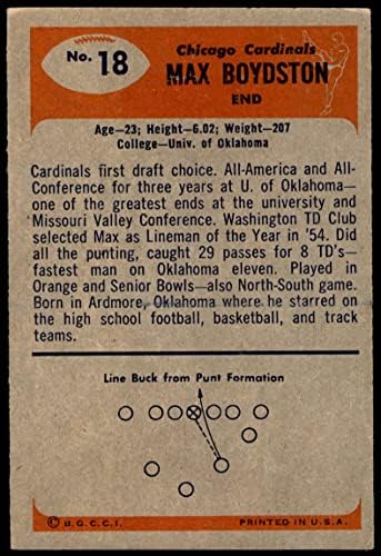 1955 Bowman 18 מקס בוידסטון שיקגו קרדינלס-FB כרטיסי דיקן 5-Ex Cardinals-Fb